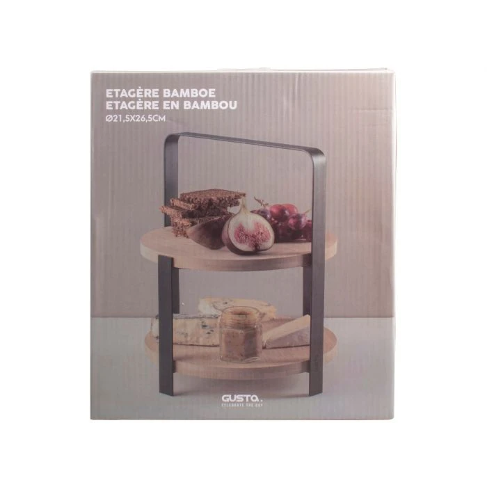 Gusta Etagere / Serveertoren - Bamboe - 27 cm - 2-laags Gusta Etagere / Serveertoren - Bamboe - 27 Cm - 2-laags -Praktische Winkel Voor Keukenbenodigdheden 02130790 h 04