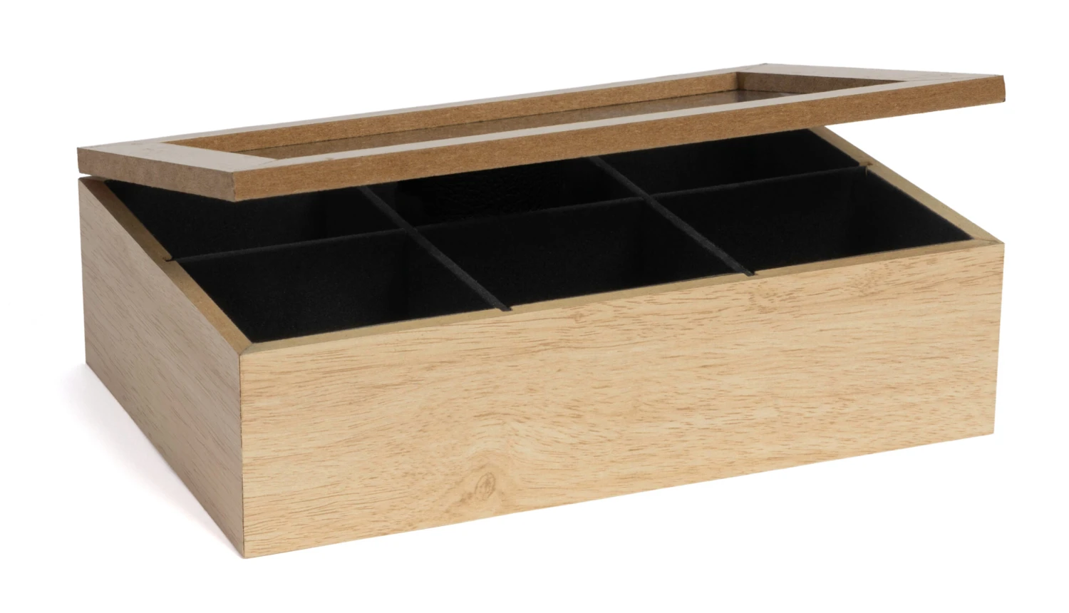 Sakura Tea Theedoos - Hout - 6-vaks - met Fluweel - 24 x 16 cm Sakura Tea Theedoos - Hout - 6-vaks - Met Fluweel - 24 X 16 Cm -Praktische Winkel Voor Keukenbenodigdheden 1 6 vaks 1 scaled