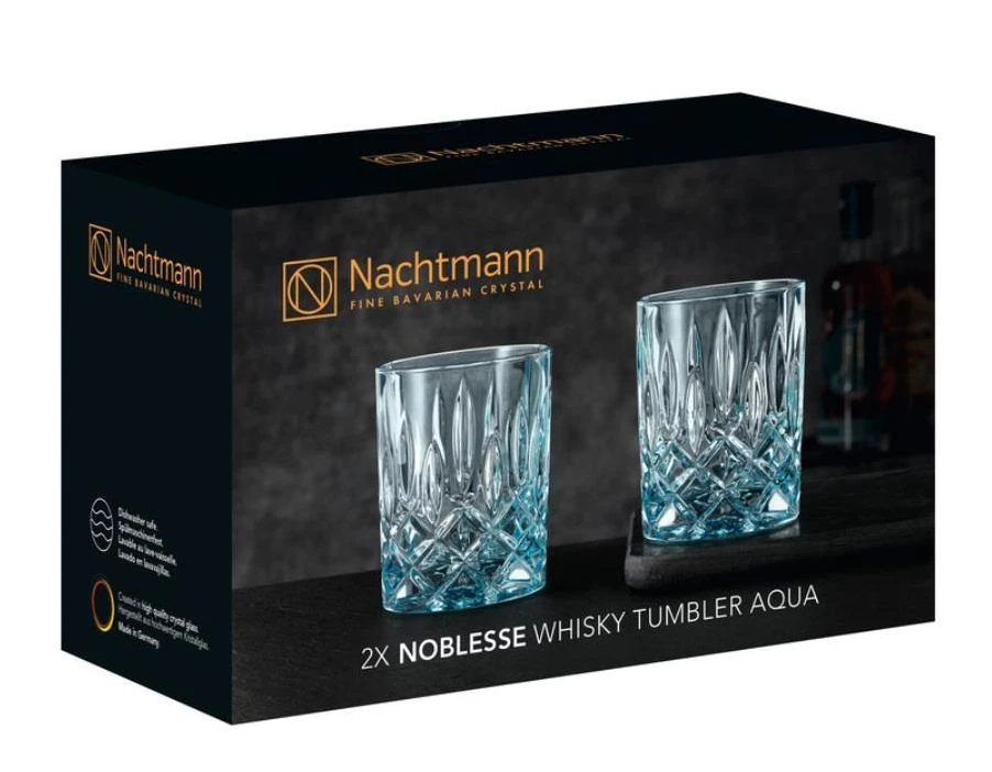 Nachtmann Whiskey Glazen Noblesse - Aqua - 295 ml - 2 stuks Nachtmann Whiskey Glazen Noblesse - Aqua - 295 Ml - 2 Stuks -Praktische Winkel Voor Keukenbenodigdheden 104239 NoblesseWhiskyglasAqua1 2 1
