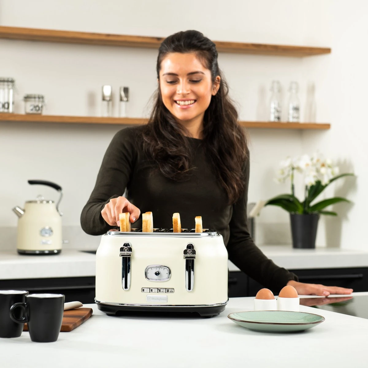 Westinghouse Retro Waterkoker + Broodrooster 4 Sleuven + Blender - Wit Westinghouse Retro Waterkoker + Broodrooster 4 Sleuven + Blender - Wit -Praktische Winkel Voor Keukenbenodigdheden