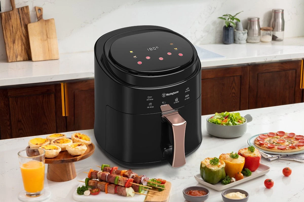 Westinghouse Airfryer / Heteluchtfriteuse - 1400 W - Zwart - 5.5 liter Westinghouse Airfryer / Heteluchtfriteuse - 1400 W - Zwart - 5.5 Liter -Praktische Winkel Voor Keukenbenodigdheden
