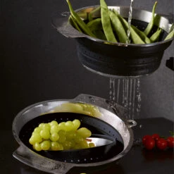 Rosle Vergiet - RVS / Siliconen - ø 24 Cm - Opvouwbaar 4 Rosle Vergiet - RVS / Siliconen - ø 24 Cm - Opvouwbaar -Praktische Winkel Voor Keukenbenodigdheden 16124 05 Seiher faltbar schwarz 24cm