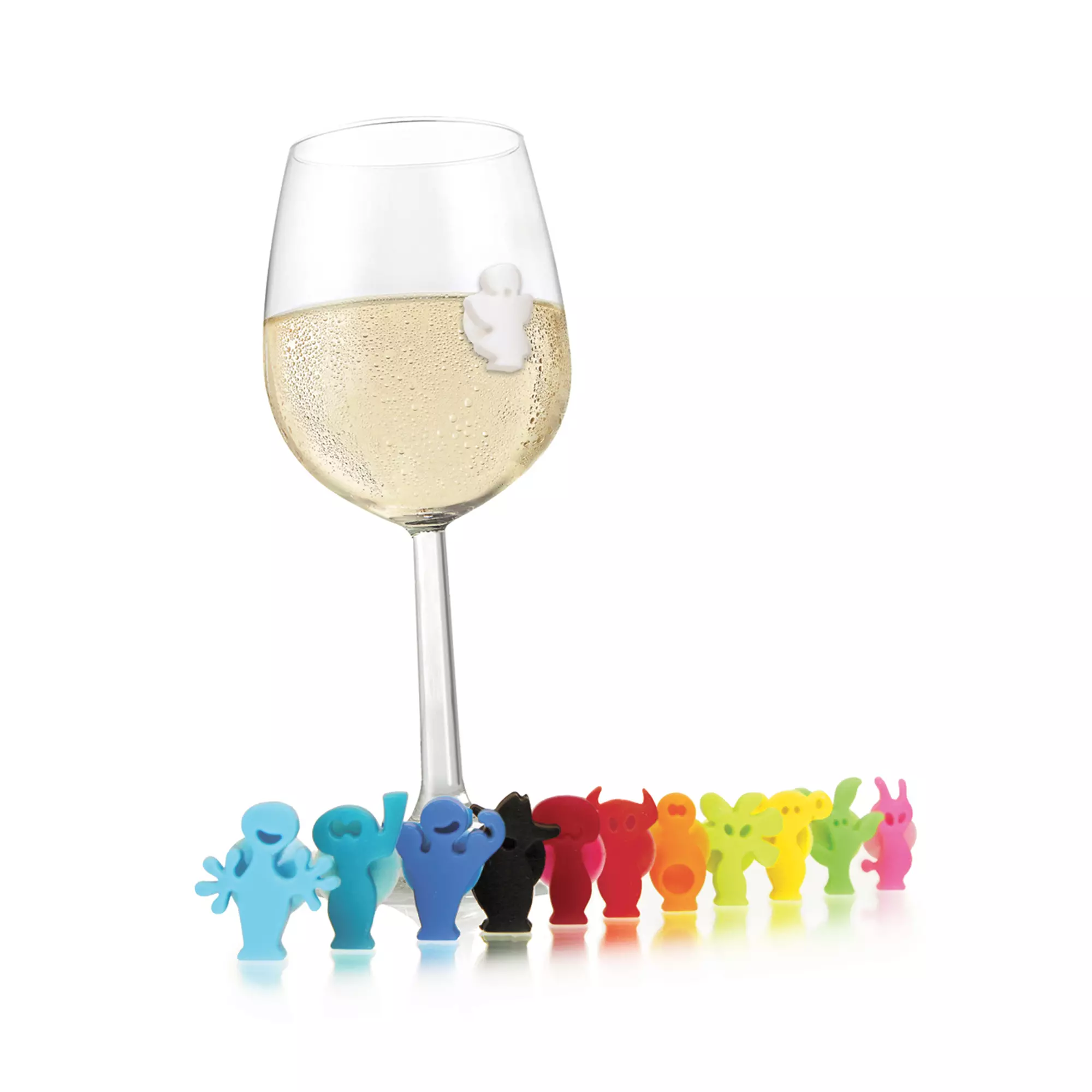 Vacu Vin Wijnglasherkenners - Gekleurd - 12 stuks Vacu Vin Wijnglasherkenners - Gekleurd - 12 Stuks -Praktische Winkel Voor Keukenbenodigdheden 1886060 Glass Markers Party People 12 pcs Main