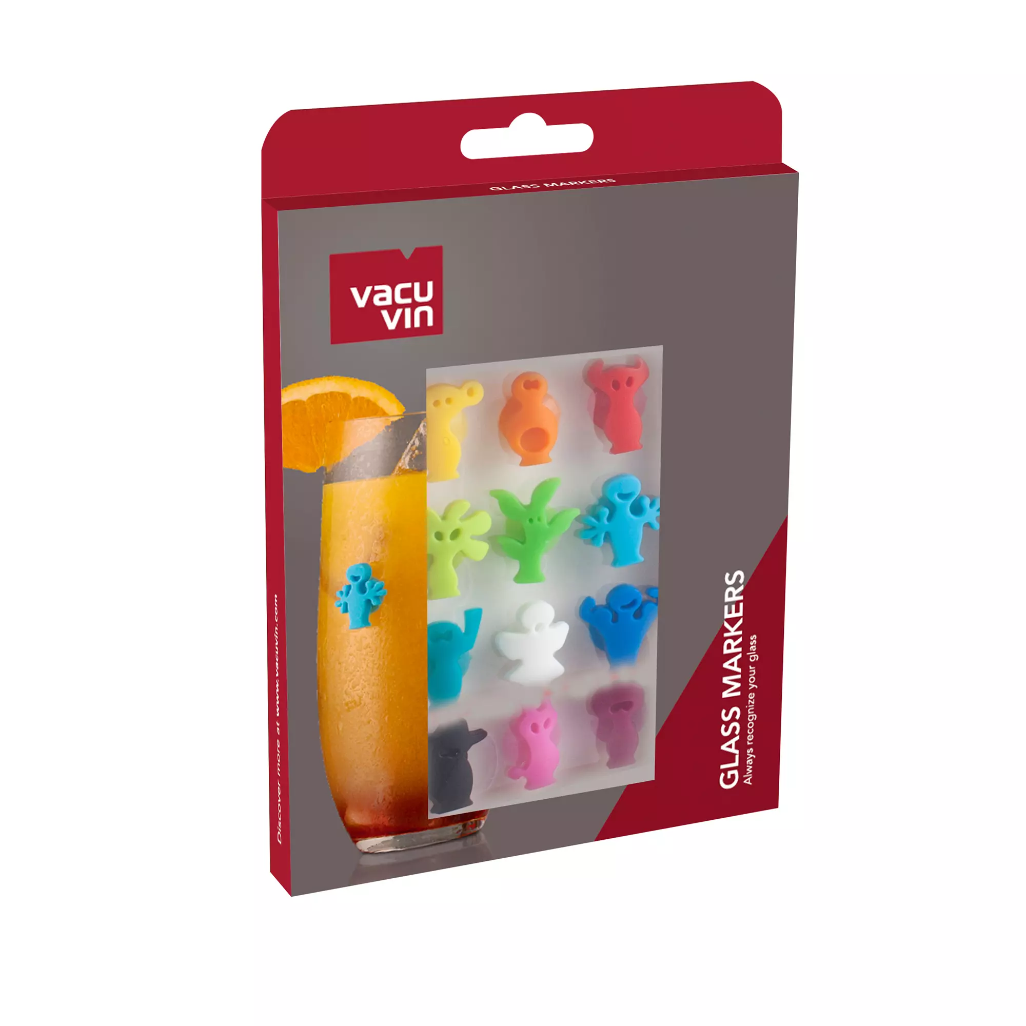 Vacu Vin Wijnglasherkenners - Gekleurd - 12 stuks Vacu Vin Wijnglasherkenners - Gekleurd - 12 Stuks -Praktische Winkel Voor Keukenbenodigdheden 1886060 Glass Markers Party People 12 pcs Pack