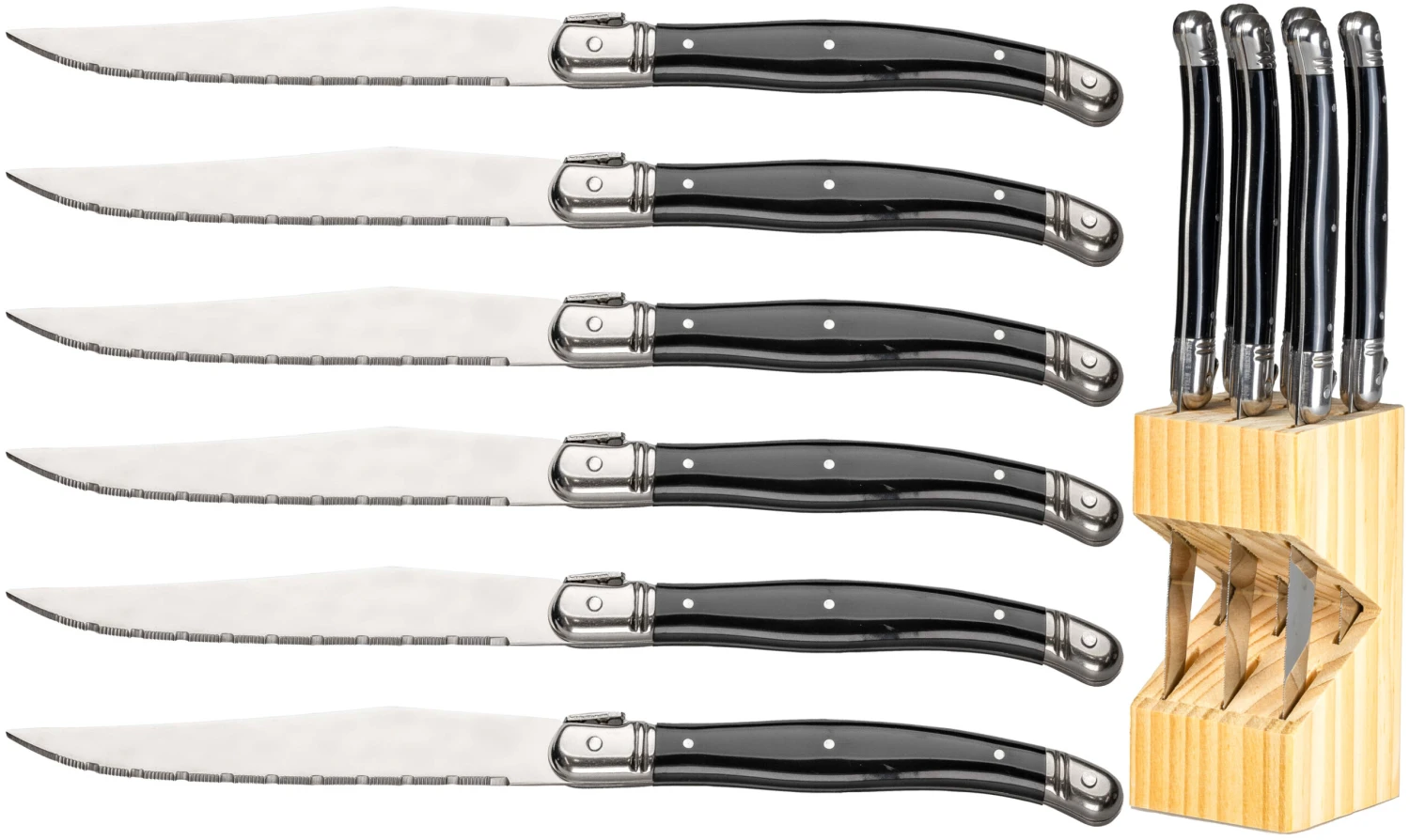 Sareva Steakmessenset Laguiole - Zwart - 6 stuks Sareva Steakmessenset Laguiole - Zwart - 6 Stuks -Praktische Winkel Voor Keukenbenodigdheden 26082021 5 scaled