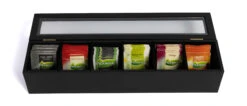 Sakura Tea Theedoos - Zwart - 6-vaks - Met Fluweel - 43 X 9 Cm 4 Sakura Tea Theedoos - Zwart - 6-vaks - Met Fluweel - 43 X 9 Cm -Praktische Winkel Voor Keukenbenodigdheden 3 6 vaks lang 8