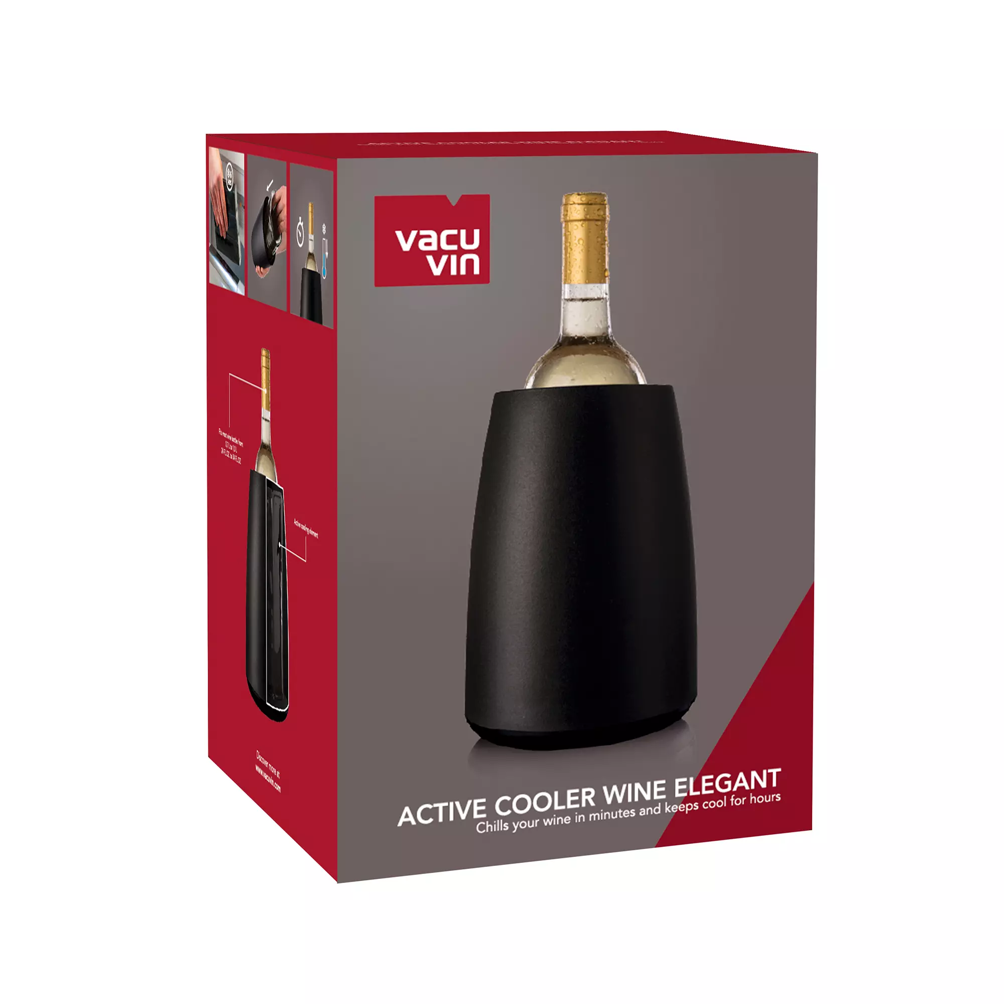 Vacu Vin Wijnkoeler Active Cooler Elegant - Box - Zwart Vacu Vin Wijnkoeler Active Cooler Elegant - Box - Zwart -Praktische Winkel Voor Keukenbenodigdheden 3649460 Active Cooler Wine Black Pack
