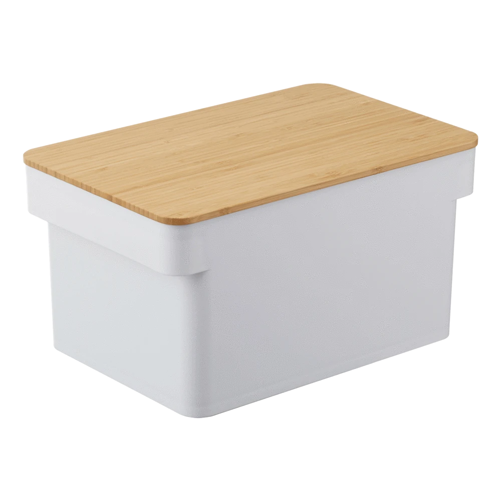 Yamazaki Broodtrommel Met Messenhouder Tower Wit Yamazaki Broodtrommel Met Messenhouder Tower Wit -Praktische Winkel Voor Keukenbenodigdheden 4946 TOWER BREAD CASE WITH KNIFE HOLDER WH 1