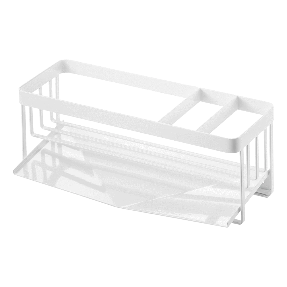 Yamazaki Gootsteenorganiser Tower Wit Yamazaki Gootsteenorganiser Tower Wit -Praktische Winkel Voor Keukenbenodigdheden 5016 TOWER SPONGE AND BOTTLE HOLDER WITH DRAINER WH