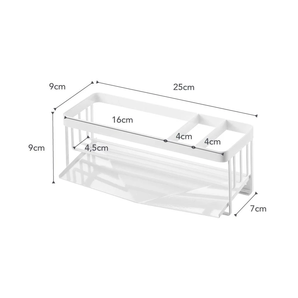 Yamazaki Gootsteenorganiser Tower Wit Yamazaki Gootsteenorganiser Tower Wit -Praktische Winkel Voor Keukenbenodigdheden