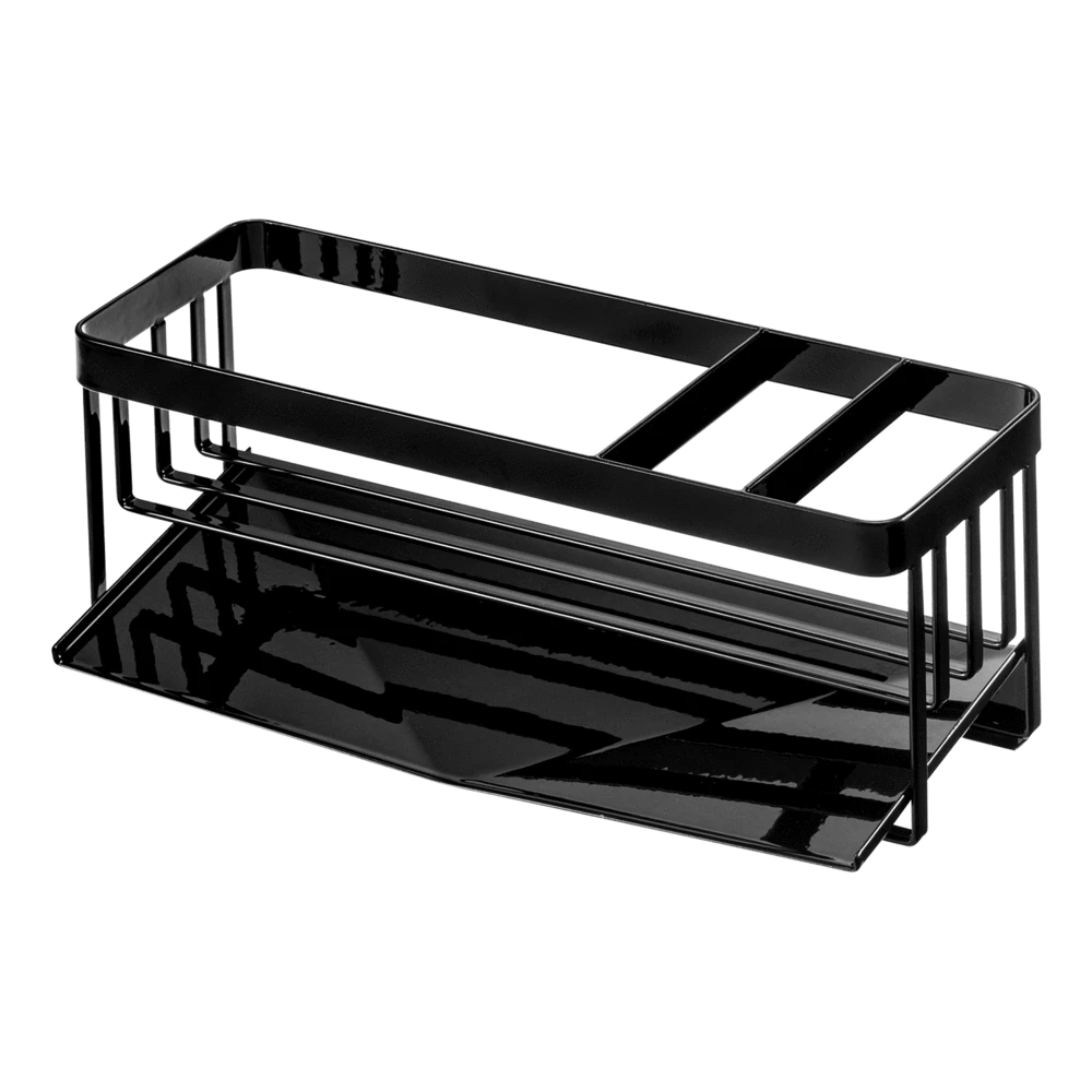 Yamazaki Gootsteenorganiser Tower Zwart Yamazaki Gootsteenorganiser Tower Zwart -Praktische Winkel Voor Keukenbenodigdheden 5017 TOWER SPONGE AND BOTTLE HOLDER WITH DRAINER BK