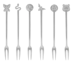 Sambonet Gebaksvorkjes Party Fashion Antique Zilver 6 Stuks