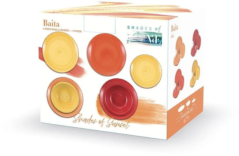 Villa d'Este Serviesset Baita - Sunset - 12-delig / 4 personen Villa D'Este Serviesset Baita - Sunset - 12-delig / 4 Personen -Praktische Winkel Voor Keukenbenodigdheden 5909336s