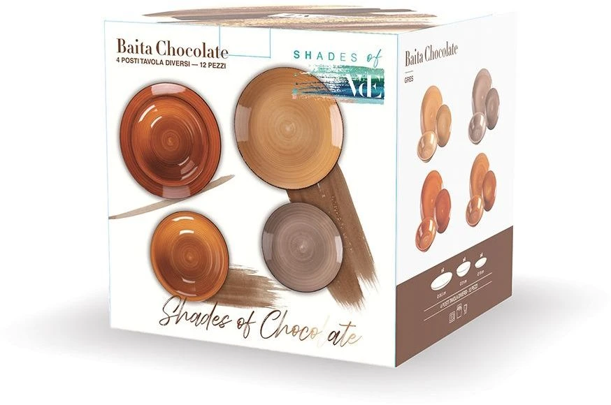 Villa d'Este Serviesset Baita - Chocolate - 12-delig / 4 personen Villa D'Este Serviesset Baita - Chocolate - 12-delig / 4 Personen -Praktische Winkel Voor Keukenbenodigdheden 5911820s