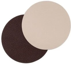 Jay Hill Onderzetters - Vegan Leer - Bruin / Zand - Dubbelzijdig - ø 10 Cm - 6 Stuks -Praktische Winkel Voor Keukenbenodigdheden 7061111703542 1 1