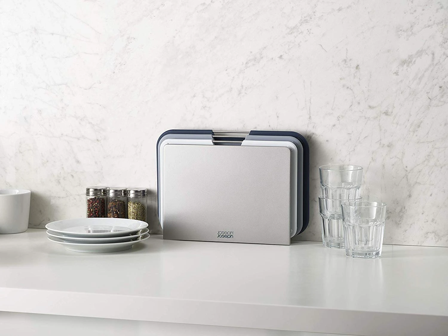 Joseph Joseph 3-delige snijplankenset met houder - Nest Boards - Grijs Joseph Joseph 3-delige Snijplankenset Met Houder - Nest Boards - Grijs -Praktische Winkel Voor Keukenbenodigdheden