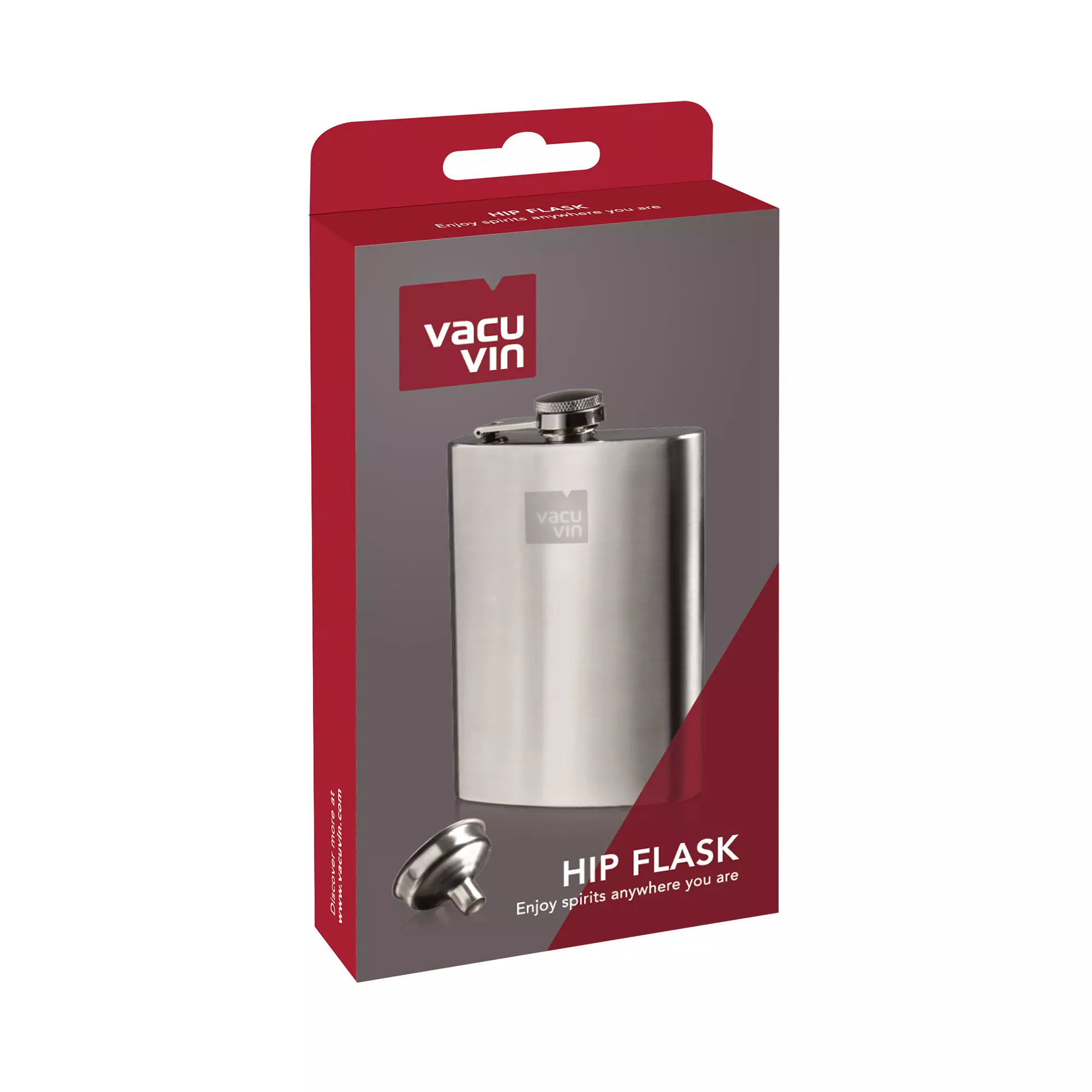 Vacu Vin Heupfles - met trechter - RVS - Zilver - 240 ml Vacu Vin Heupfles - Met Trechter - RVS - Zilver - 240 Ml -Praktische Winkel Voor Keukenbenodigdheden 78633606 Hip Flask Stainless Steel 1