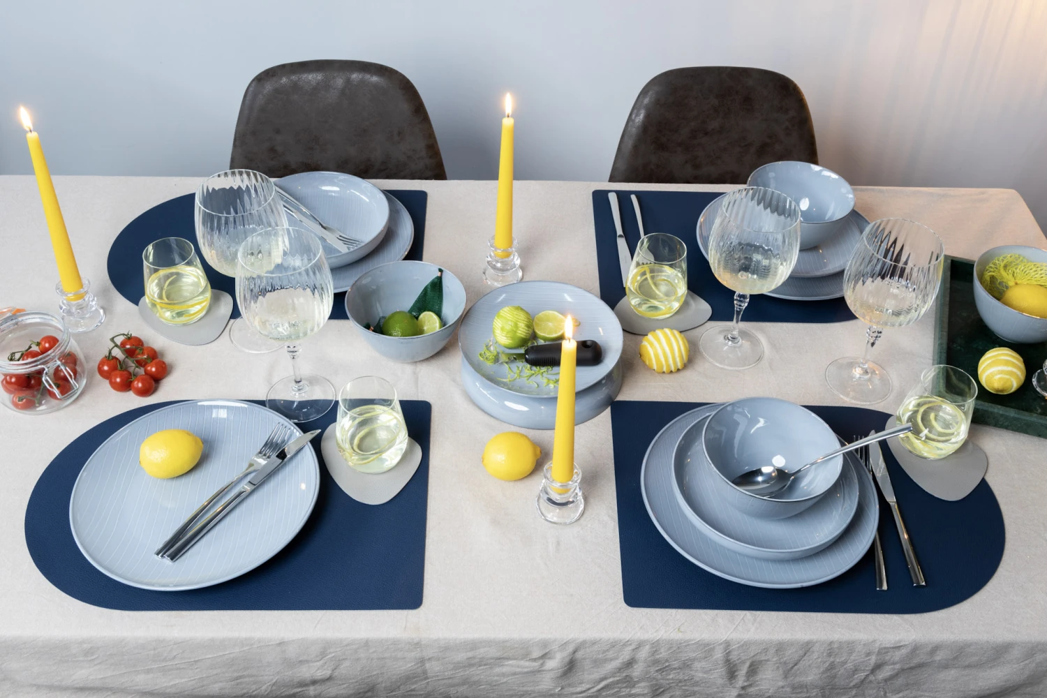 Jay Hill Placemats - Vegan leer - Grijs / Blauw - Bread - dubbelzijdig - 44 x 30 cm - 6 Stuks Jay Hill Placemats - Vegan Leer - Grijs / Blauw - Bread - Dubbelzijdig - 44 X 30 Cm - 6 Stuks -Praktische Winkel Voor Keukenbenodigdheden 8 Jay hill servies stripes 11
