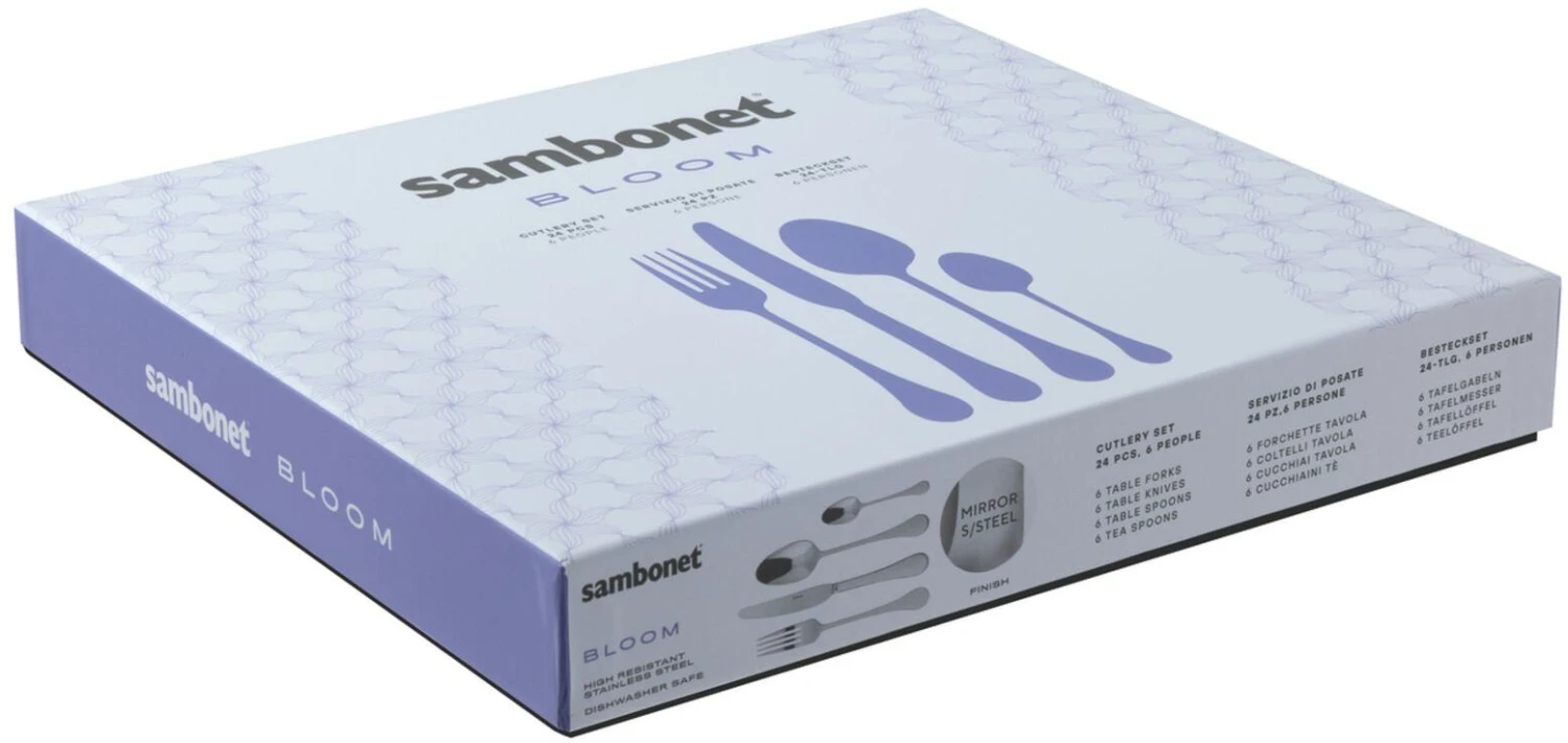Sambonet Bestekset Bloom - RVS - Monoblock - 24 delig / 6 personen Sambonet Bestekset Bloom - RVS - Monoblock - 24 Delig / 6 Personen -Praktische Winkel Voor Keukenbenodigdheden 8014808487606 5