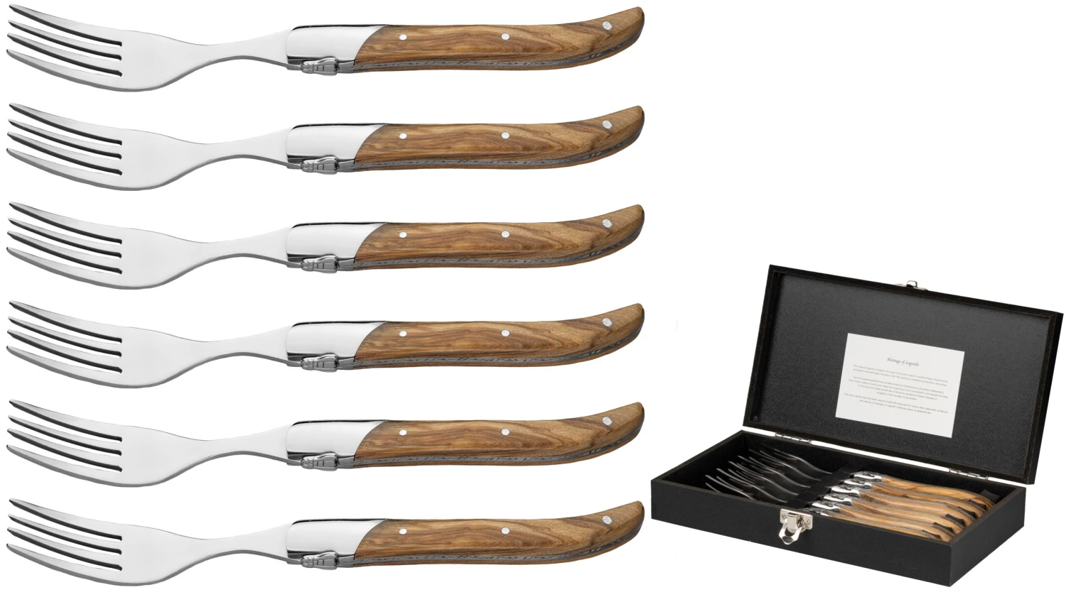 Jay Hill Steakvorken Laguiole - Olijfhout - 6 Stuks Jay Hill Steakvorken Laguiole - Olijfhout - 6 Stuks -Praktische Winkel Voor Keukenbenodigdheden 8720364450892 2 scaled