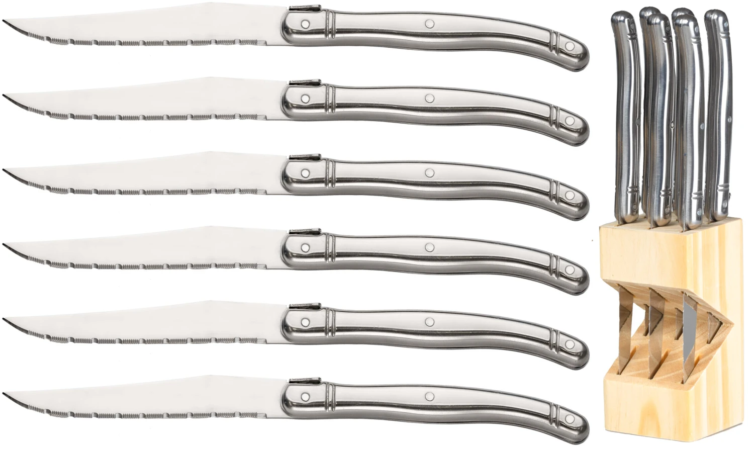 Sareva Steakmessenset Laguiole - RVS - 6 stuks Sareva Steakmessenset Laguiole - RVS - 6 Stuks -Praktische Winkel Voor Keukenbenodigdheden 8720364453411 scaled