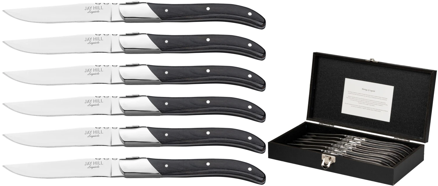 Jay Hill Steakmessen Laguiole - Zwart - 6 Stuks Jay Hill Steakmessen Laguiole - Zwart - 6 Stuks -Praktische Winkel Voor Keukenbenodigdheden 8720364453473 scaled