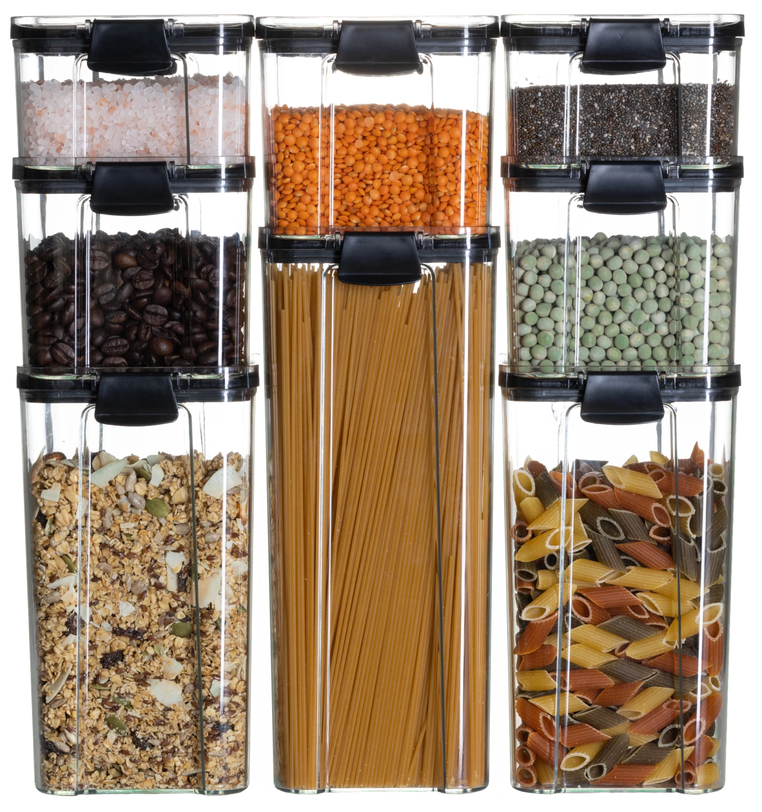 Sareva Voorraadpotten Set - Kunststof - 8 delige set Sareva Voorraadpotten Set - Kunststof - 8 Delige Set -Praktische Winkel Voor Keukenbenodigdheden 8720364456665