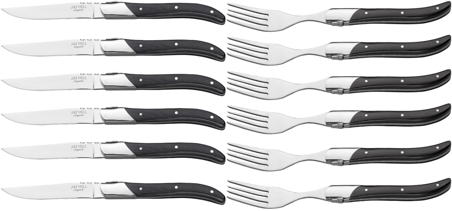Jay Hill Steakbestek Laguiole Ebbenhout 12-Delig Jay Hill Steakbestek Laguiole Ebbenhout 12-Delig -Praktische Winkel Voor Keukenbenodigdheden 8720955225434