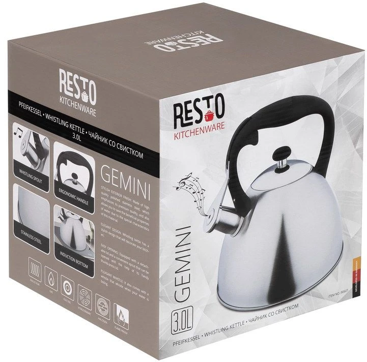 Resto Kitchenware Fluitketel Gemini 3 liter - 90601 Resto Kitchenware Fluitketel Gemini 3 Liter - 90601 -Praktische Winkel Voor Keukenbenodigdheden 90601.4260403577288.ver10