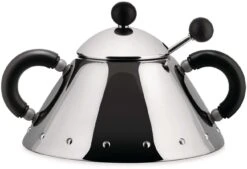Alessi Suikerpot - Met Lepel - 9097 B - Zwart - 200 Ml - Door Micheal Graves