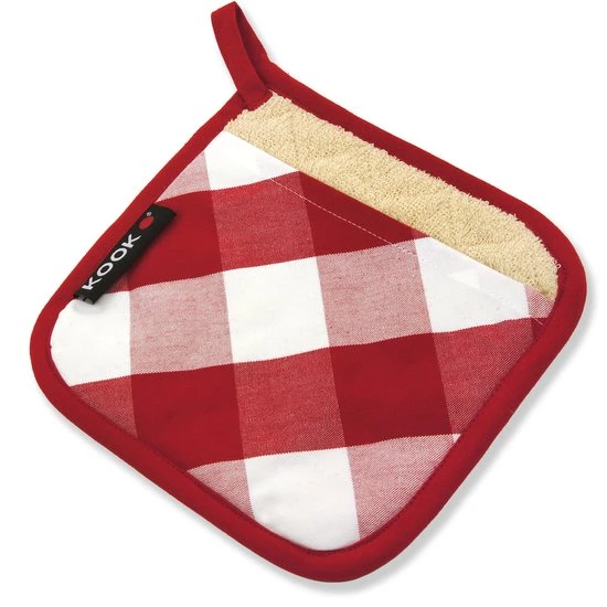 KOOK Pannenlap Ruit Rood 21 x 21 cm KOOK Pannenlap Ruit Rood 21 X 21 Cm -Praktische Winkel Voor Keukenbenodigdheden 9200000031942241