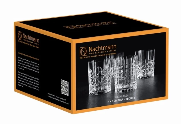 Nachtmann Whiskey Glazen Highland - 345 ml - 4 stuks Nachtmann Whiskey Glazen Highland - 345 Ml - 4 Stuks -Praktische Winkel Voor Keukenbenodigdheden BOX Highland PU4 95906 0