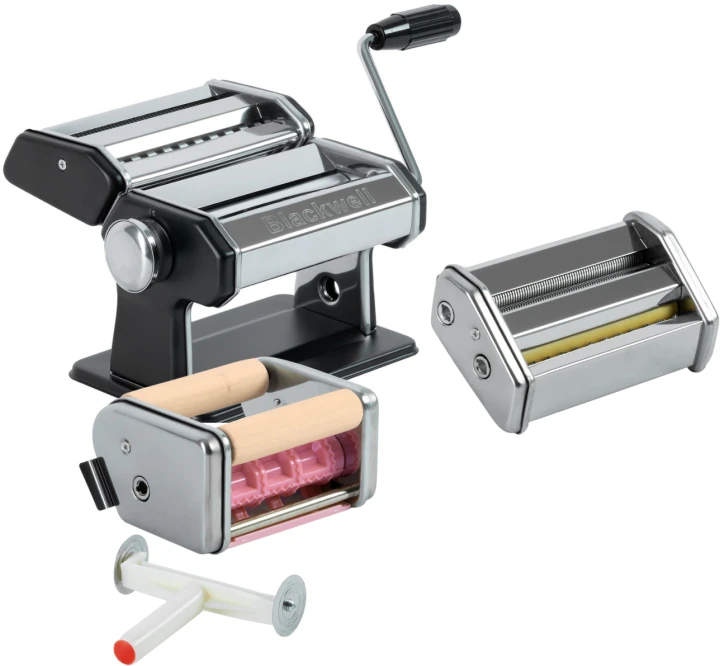 Blackwell Pastamachine Set (met 2 opzetstukken) - Zwart Blackwell Pastamachine Set (met 2 Opzetstukken) - Zwart -Praktische Winkel Voor Keukenbenodigdheden BW Pastamachine zwart