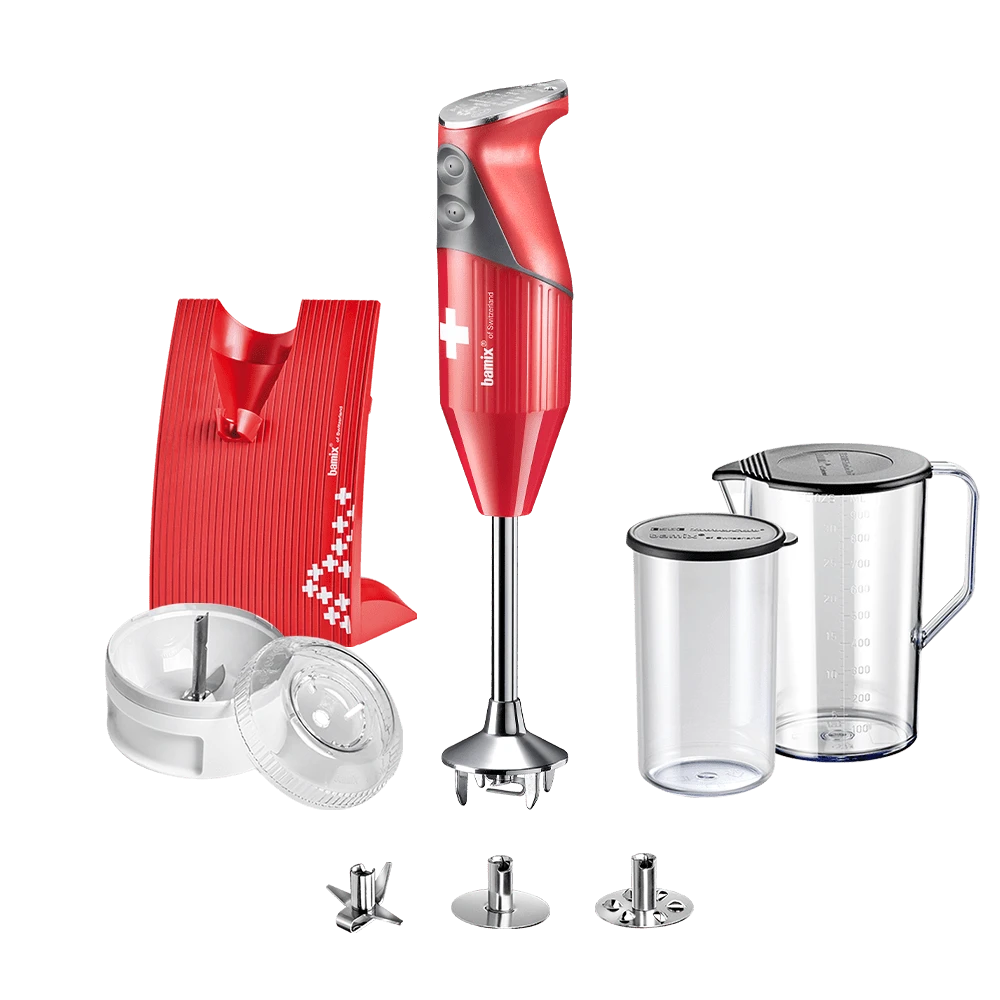 Bamix Staafmixer Set SwissLine - 200 W - Rood Bamix Staafmixer Set SwissLine - 200 W - Rood -Praktische Winkel Voor Keukenbenodigdheden Bamix Staafmixer Swissline Rood