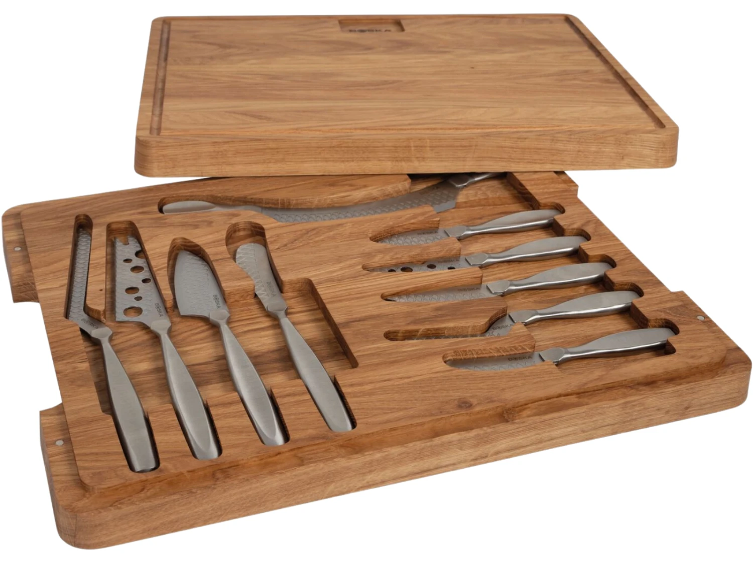 Boska Kaasset Ultimate Monaco+ (Eikenhouten serveerplank & 10 RVS Kaasmessen) - 11 delige set Boska Kaasset Ultimate Monaco+ (Eikenhouten Serveerplank & 10 RVS Kaasmessen) - 11 Delige Set -Praktische Winkel Voor Keukenbenodigdheden CL productafbeeldingen 19