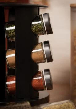 Blackwell Kruidenrek / Kruidencarrousel - Inclusief 12 Kruidenpotjes - Zwart -Praktische Winkel Voor Keukenbenodigdheden COOK4394