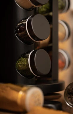 Blackwell Kruidenrek / Kruidencarrousel - Inclusief 12 Kruidenpotjes - Zwart -Praktische Winkel Voor Keukenbenodigdheden COOK4402