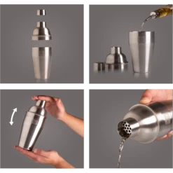 Vacu Vin Cocktailshaker - Zilver - 550 Ml 3 Vacu Vin Cocktailshaker - Zilver - 550 Ml -Praktische Winkel Voor Keukenbenodigdheden Cocktail Shaker Stainless Steel Instructions