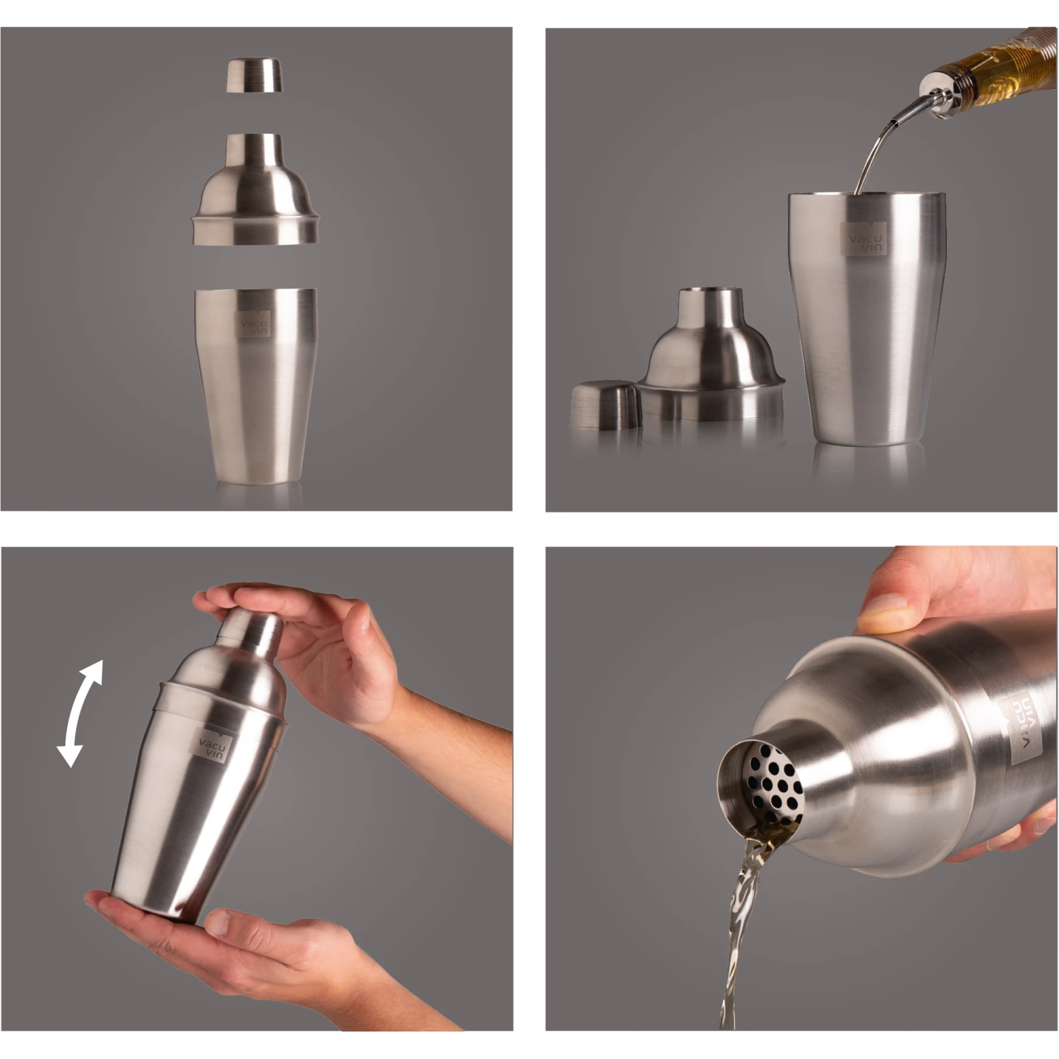 Vacu Vin Cocktailshaker - Zilver - 550 ml Vacu Vin Cocktailshaker - Zilver - 550 Ml -Praktische Winkel Voor Keukenbenodigdheden Cocktail Shaker Stainless Steel Instructions