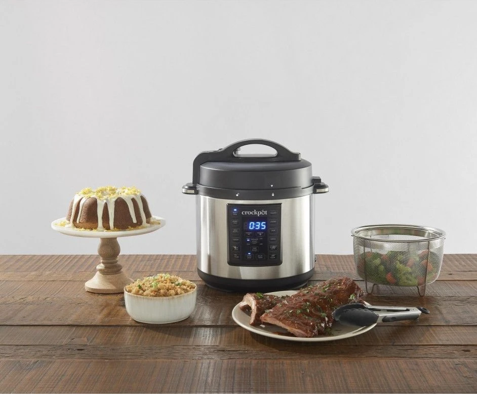 Crockpot Express Slowcooker + Snelkookpan - uitneembare binnenpan - 5.6 liter - CR089 Met Stoommand & Tang) Crockpot Express Slowcooker + Snelkookpan - Uitneembare Binnenpan - 5.6 Liter - CR089 Met Stoommand & Tang) -Praktische Winkel Voor Keukenbenodigdheden Crockpot Express Slowcooker Snelkookpan CR089 5.6 Liter 3