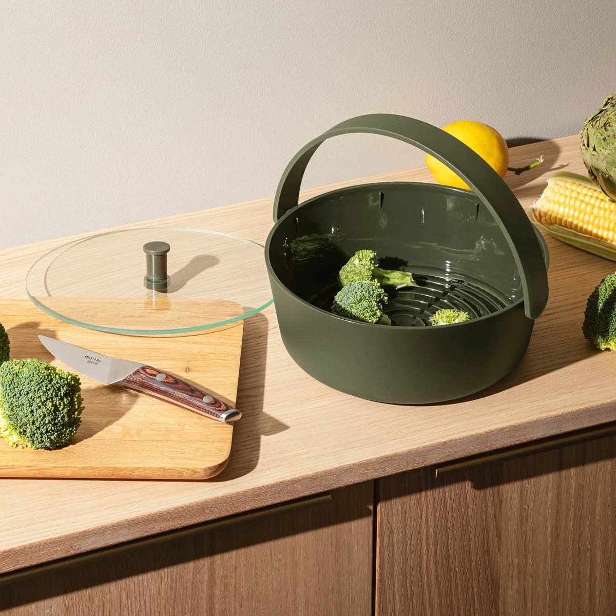 Eva Solo Stoommandje voor Magnetron Green Tools ø 22 x 9 cm Eva Solo Stoommandje Voor Magnetron Green Tools ø 22 X 9 Cm -Praktische Winkel Voor Keukenbenodigdheden Eva Solo Green Tool Daempfer fuer die Mikrowelle Situation 2