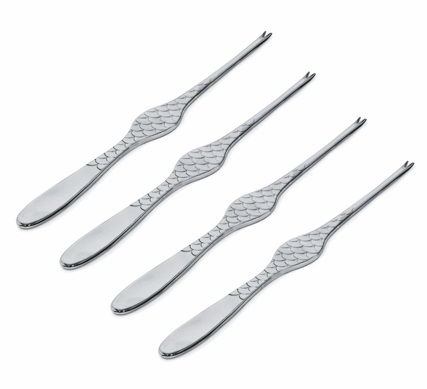 Alessi Kreeftenvork Colombina Fish - FM23/34S4 - 4 Stuks - door Doriana & Massimiliano Fuksas Alessi Kreeftenvork Colombina Fish - FM23/34S4 - 4 Stuks - Door Doriana & Massimiliano Fuksas -Praktische Winkel Voor Keukenbenodigdheden FM23 43S4 01