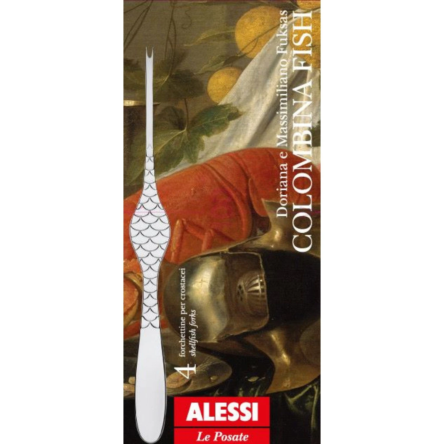 Alessi Kreeftenvork Colombina Fish - FM23/34S4 - 4 Stuks - door Doriana & Massimiliano Fuksas Alessi Kreeftenvork Colombina Fish - FM23/34S4 - 4 Stuks - Door Doriana & Massimiliano Fuksas -Praktische Winkel Voor Keukenbenodigdheden FM23 43S4 02