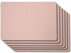 Jay Hill Placemats - Vegan Leer - Grijs / Roze - Dubbelzijdig - 46 X 33 Cm - 6 Stuks