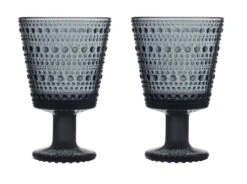 Iittala Glazen Kastehelmi - Donkergrijs - 260 Ml - 2 Stuks