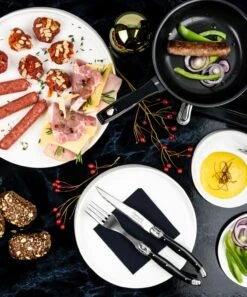 Laguiole Style De Vie Steakmessen Premium Line Zwart 6 Stuks 6 Laguiole Style De Vie Steakmessen Premium Line Zwart 6 Stuks -Praktische Winkel Voor Keukenbenodigdheden Laguiole Premium Line steakmessen 18 mm sf Gr 10
