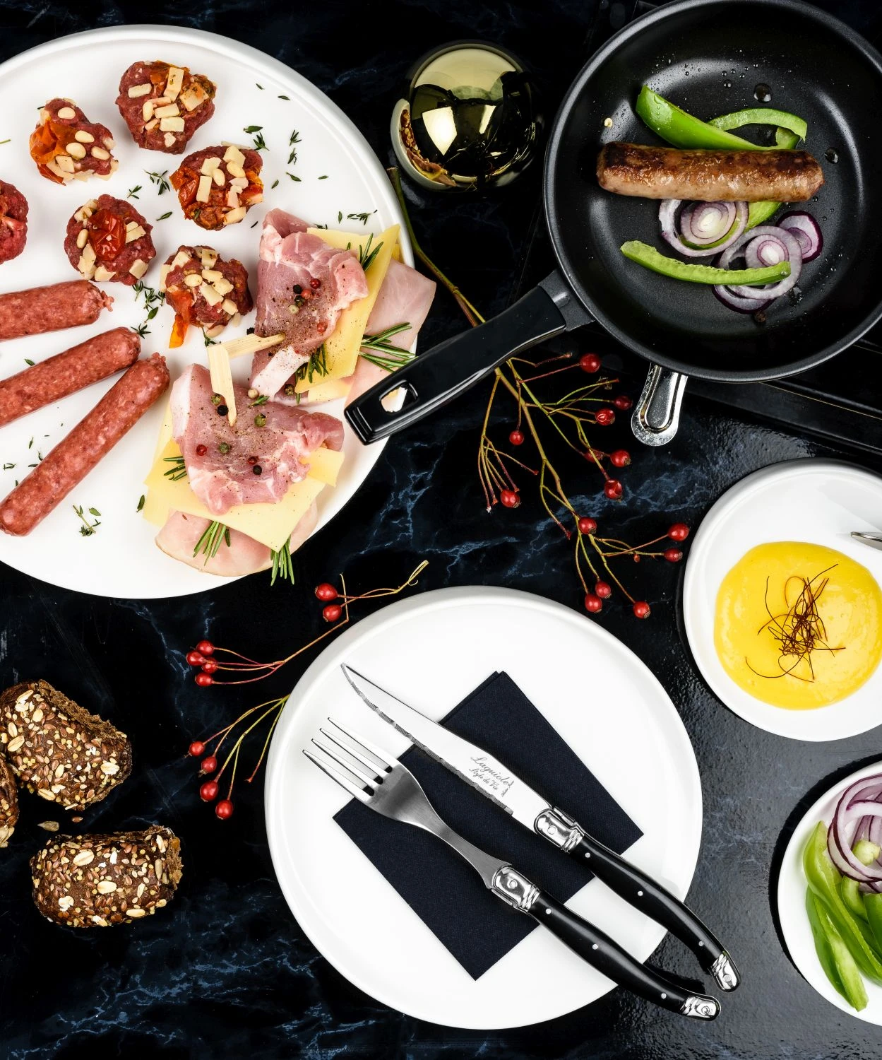 Laguiole Style de Vie Steakmessen Premium Line Zwart 6 Stuks Laguiole Style De Vie Steakmessen Premium Line Zwart 6 Stuks -Praktische Winkel Voor Keukenbenodigdheden Laguiole Premium Line steakmessen 18 mm sf Gr 10