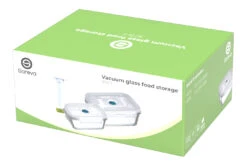 Sareva Vacuum Ovenschalen / Vershoudbakjes - Hittebestendid Glas - 3 Delige Set / 485 Ml + 970 Ml -Praktische Winkel Voor Keukenbenodigdheden Long set of 2 Current View