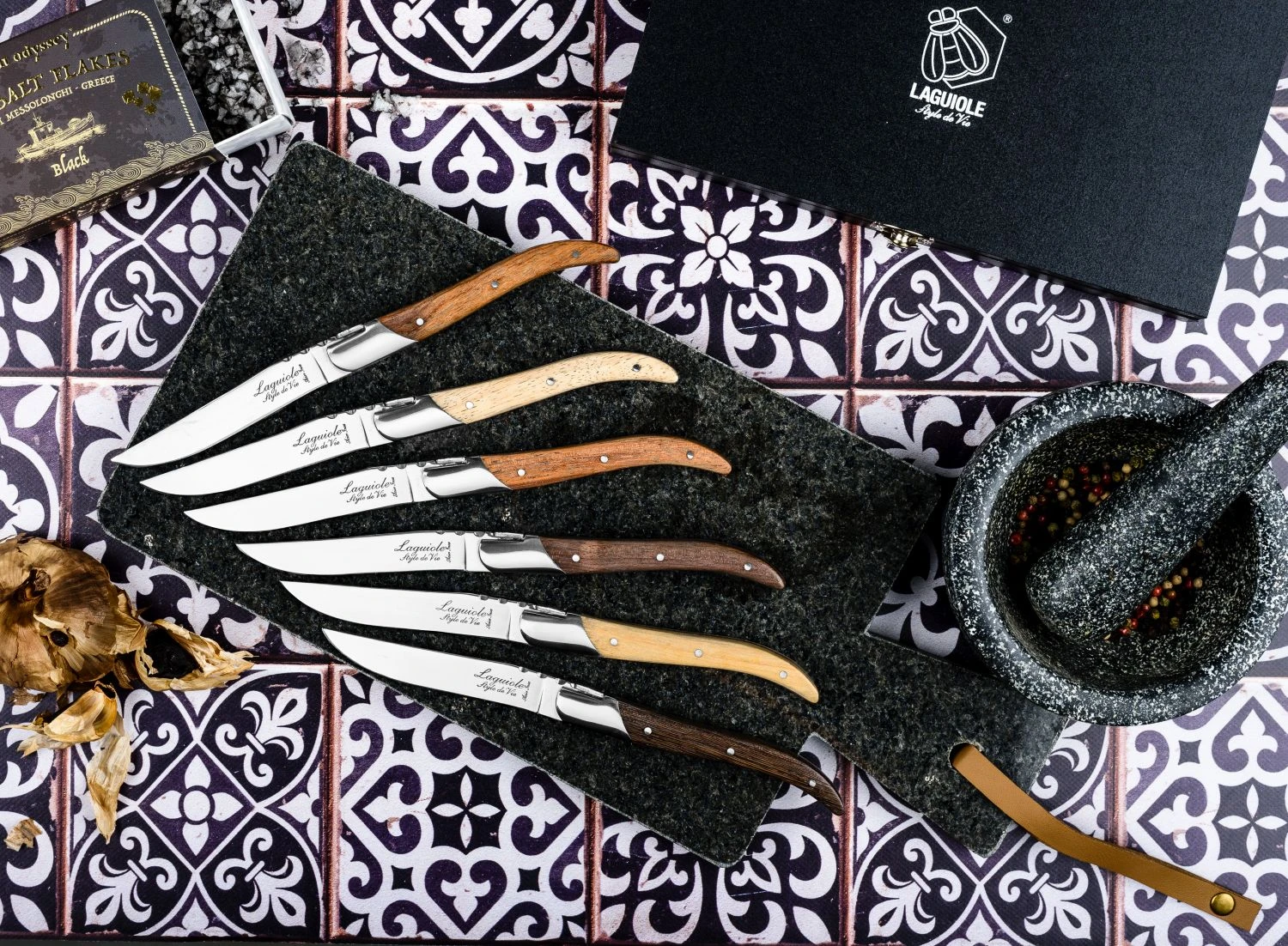 Laguiole Style de Vie Steakmessen Luxury Line 6 Stuks Laguiole Style De Vie Steakmessen Luxury Line 6 Stuks -Praktische Winkel Voor Keukenbenodigdheden Luxury line steakmessen gemengd hout sf gr 3