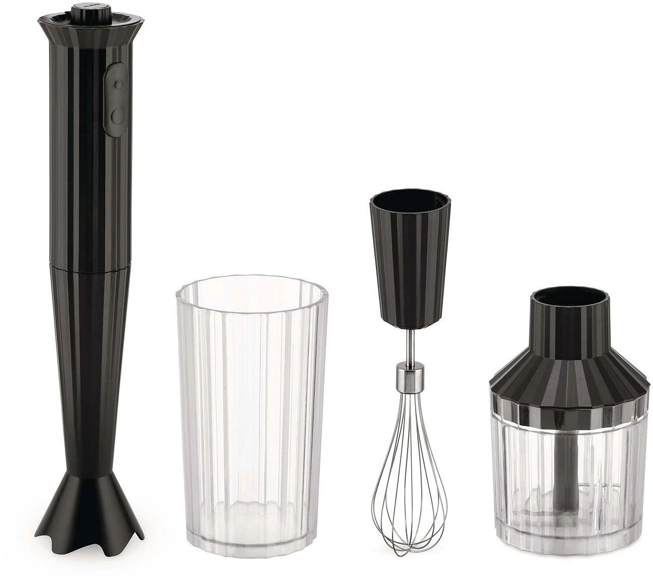 Alessi Staafmixer Set Plissé - Zwart - Michele de Lucchi - MDL10S B Alessi Staafmixer Set Plissé - Zwart - Michele De Lucchi - MDL10S B -Praktische Winkel Voor Keukenbenodigdheden